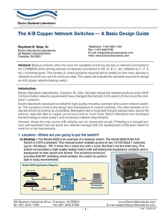 A/B Copper Network Switches - A Basic Design Guide